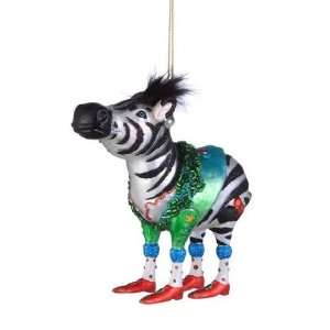    Colorful Glass Zebra Christmas Holiday Ornament: Home & Kitchen