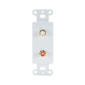   Wired Home WPRWRW 2 RCA Red white Wall Plate Insert White Electronics