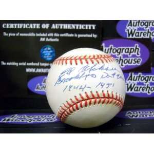 Ed Eddie Miksis autographed Baseball inscribed Brooklyn Dodgers 1944 