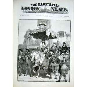 Queen Elizabeth 1854 Lord Mayors Show 1889 Old Print: Home 