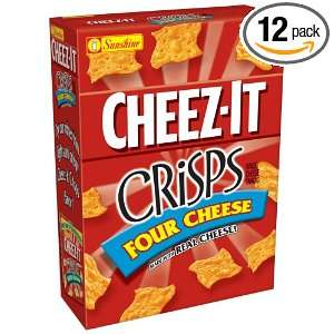 Cheez It Baked Snack Crackers, Crisps Four Cheese, 7.5 Ounce Boxes 
