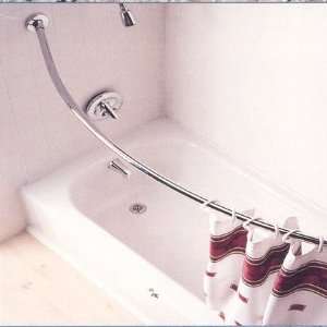  6 Bright Stainless Steel Crescent Shower Rod