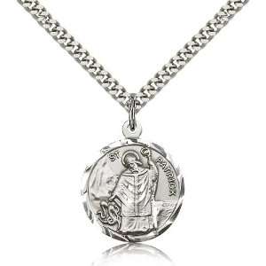  .925 Sterling Silver St. Saint Patrick Irish Medal Pendant 
