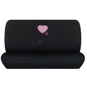  2pc Pink Hearts Bench Rear Seat Cover Made of Polyester 