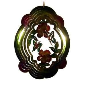   3D Green And Red Two Butterflies Wind Chime Spinner: Patio, Lawn