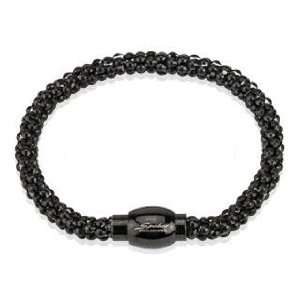  Stainless Steel Black IP Hollow Bubble Chain Link Bracelet 