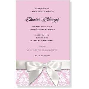 Engagement Announcements   Refined Cherry Blossom with Bow Invitation