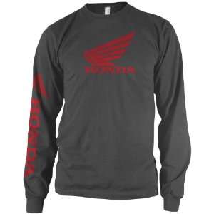  Honda Collection Wing Long Sleeve Tee, Gray, Size Lg 54 