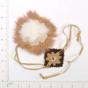  Flower Faux Suede with Fur Applique Arts, Crafts & Sewing