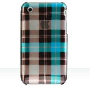  IPHONE 3G BLUE CHECKER CASE COVER L: Cell Phones 
