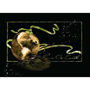  Black & Gold Globe Ornament Holiday Cards