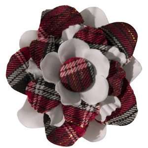  Gimme Clips Fancy Flower Hair Pin   Red Plaid (Quantity of 5 
