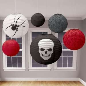   Red, Black, & Grey Halloween Lanterns (6) Party Supplies Toys & Games