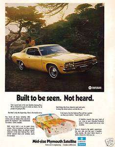 1972~PLYMOUTH SATELLITE SEBRING PLUS~Print Ad Photo  