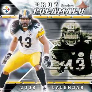 TROY POLAMALU Pittsburgh Steelers 2008 NFL Monthly 12 X 12 WALL 