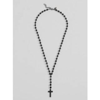 G by GUESS Wooden Bead Rosary, BLACK Jewelry