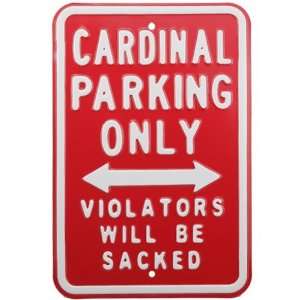  NFL Arizona Cardinals Red Sacked Parking Sign
