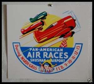 REPRO PAN AMERICAN AIR RACES / MARDI GRAS 1930s POSTER  