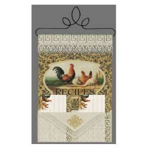   Rooster Recipe Holder 8 Inch by 12 Inch Wall Hanging, Cafe Home