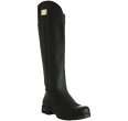 dolce gabbana black coated fabric tall riding boots