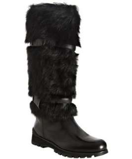   and fur double buckle boots  