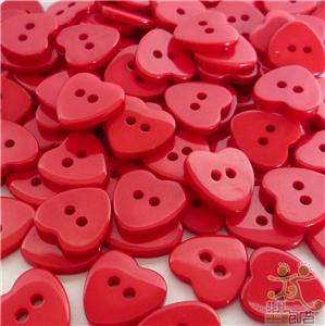 80pcs Plastic mixed Heart Shape Buttons Ø11mm 2 holes  