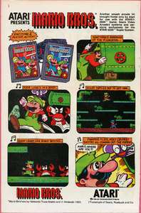   2600 5200 Mario Brothers Bros Comic Strip Ad 1983 Advertisement Page