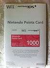 Nintendo1000 Nintendo Points Card for Wii / DSi Brand New Factory 