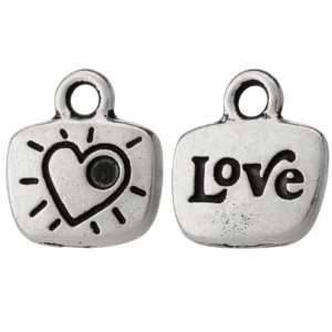  of 4 TierraCast® Pewter Antique Silver Love Charms: Home & Kitchen