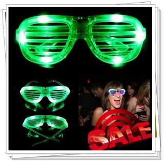 New Green LED Fashion Shutter Sunglasses Glow Light Glasses  