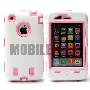  Case ¡V White Silicone Cover on Pink Rugged Inner Hard Shell 