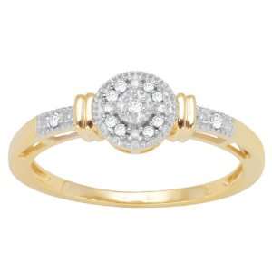    10K Yellow Gold 0.05cttw Diamond Fashion Promise Ring Jewelry
