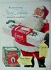1952 Holiday Santa Camel Cigarettes Box Prince Albert Tin AD