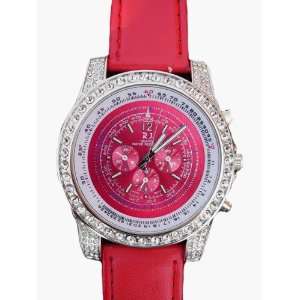    Iced Bling Divers Style Hip Hop Watch, Red 