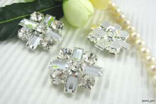 . They are studded by sparkling clear crystals in silver tone metal 