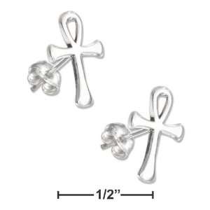    Sterling Silver Mini Ankh Earrings Posts   JewelryWeb: Jewelry