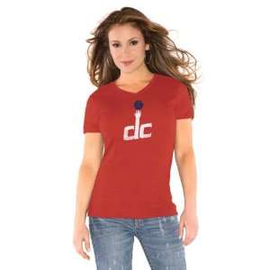 Washington Wizards Red Womens Primary Logo Tri Blend V Neck T Shirt 