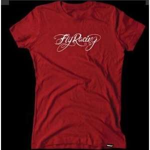  Fly Racing Womens Logo T Shirt   Small/Red: Automotive