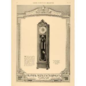   Ad Colonial Manufacturer Grandfather Clock Zeeland   Original Print Ad