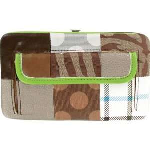  Patchwork 1 Thick Opera Style Wallet   Green Trim 