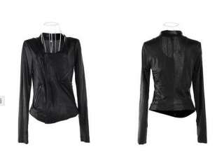 NWT lady black short snake motorcycle Bomber slim fit Jacket coat zips 