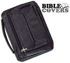 Holy Bible Cover Black Solid Genuine Leather Book Case Tote Bag 