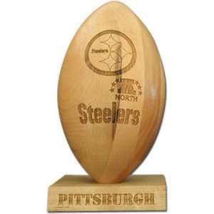  Pittsburgh Steelers Mini Laser Engraved Logo Wood Football 