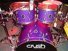 Crush Sublime Bubinga Drum Set NEW Dark Purple Sparkle Lacquer Satin 
