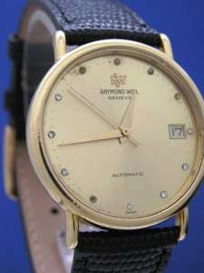 Mans Raymond Weil Automatic Geneve Gold Watch (54074)  