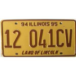  Illinois, Land of Lincoln, License Plate with Brown 
