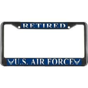  US Air Force Retired USAF Black Metal License Plate Frame 