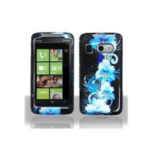  HTC 7 Surround Graphic Case   Blue Flower: Cell Phones 
