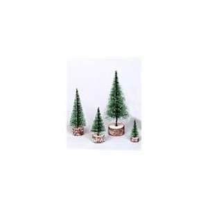  of 12 Green Frosted Artificial Village Christmas Trees: Home & Kitchen