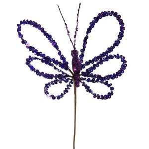  7.5 Purple Sequin Butterfly Pick